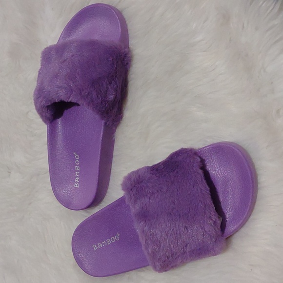 👣BAMBOO Lavender Furry Flatter footwear - Picture 7 of 13